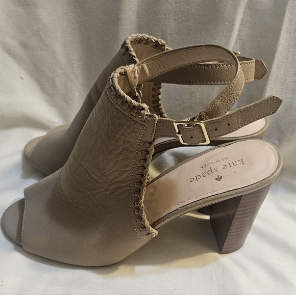 Kate Spade New York Orelene Taupe Block Heel Sandals Womens Sz 8.5M - Picture 8 of 9